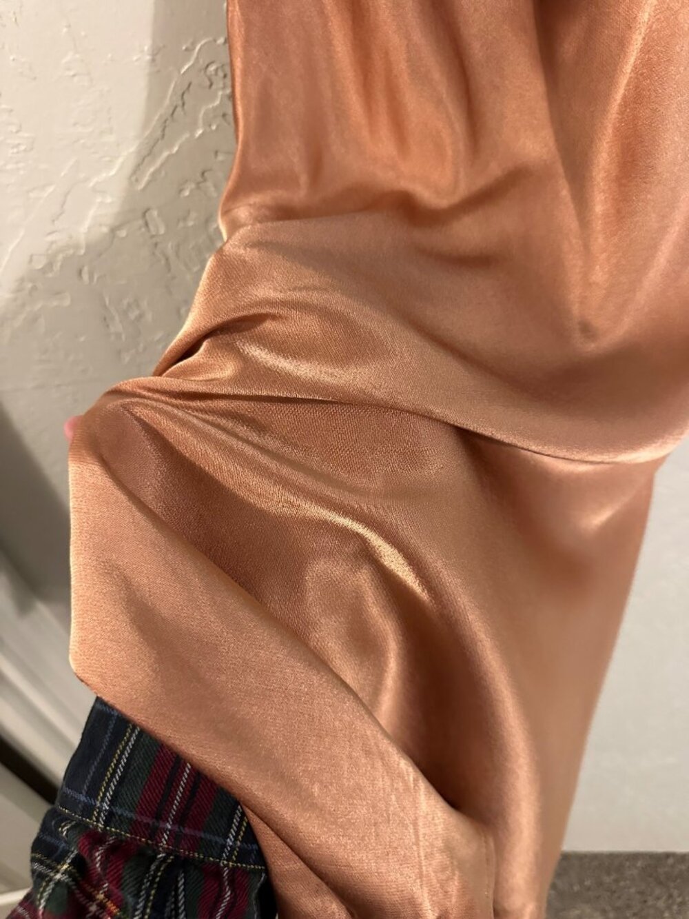 NWT Rose Gold Cowl Neck Satin Metal Chain Mini Cocktail Dress - Picture 6 of 13